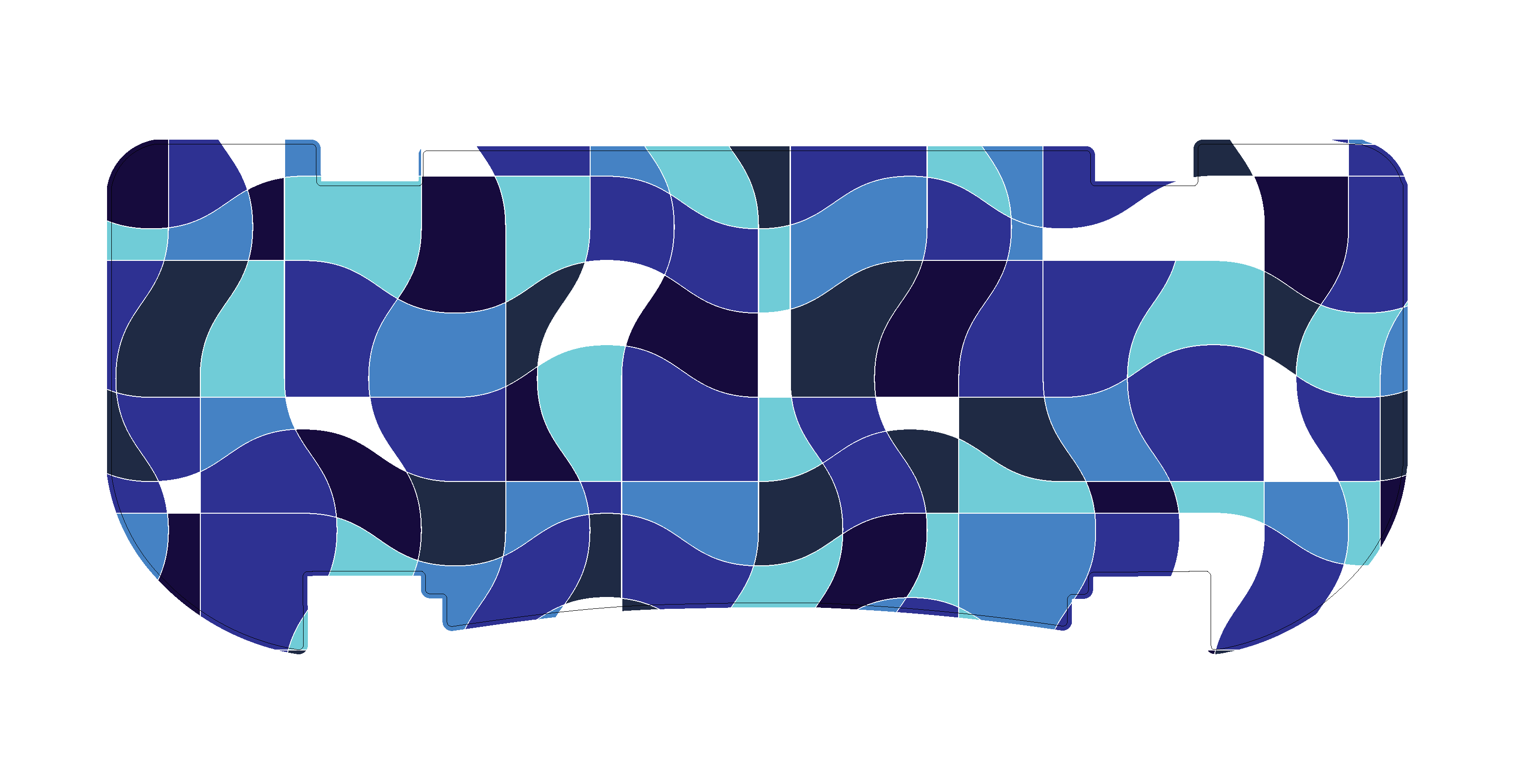 Blue Geometric Rear Step Mat