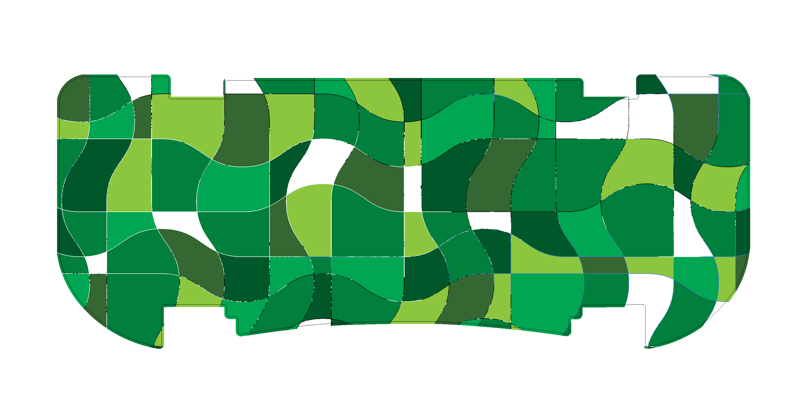 Green Geometric Rear Step Mat
