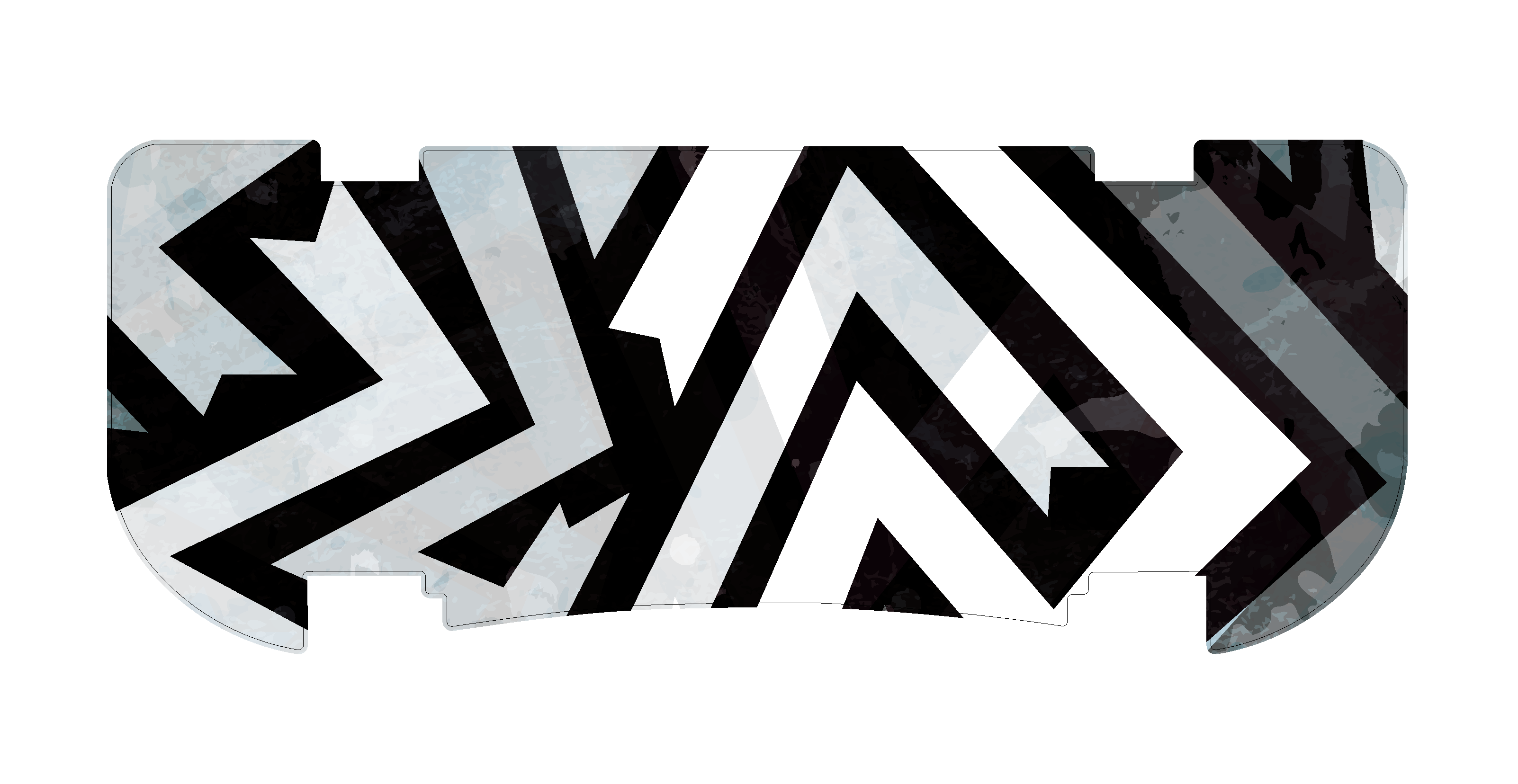 Greyscale Graffiti Rear Step Mat