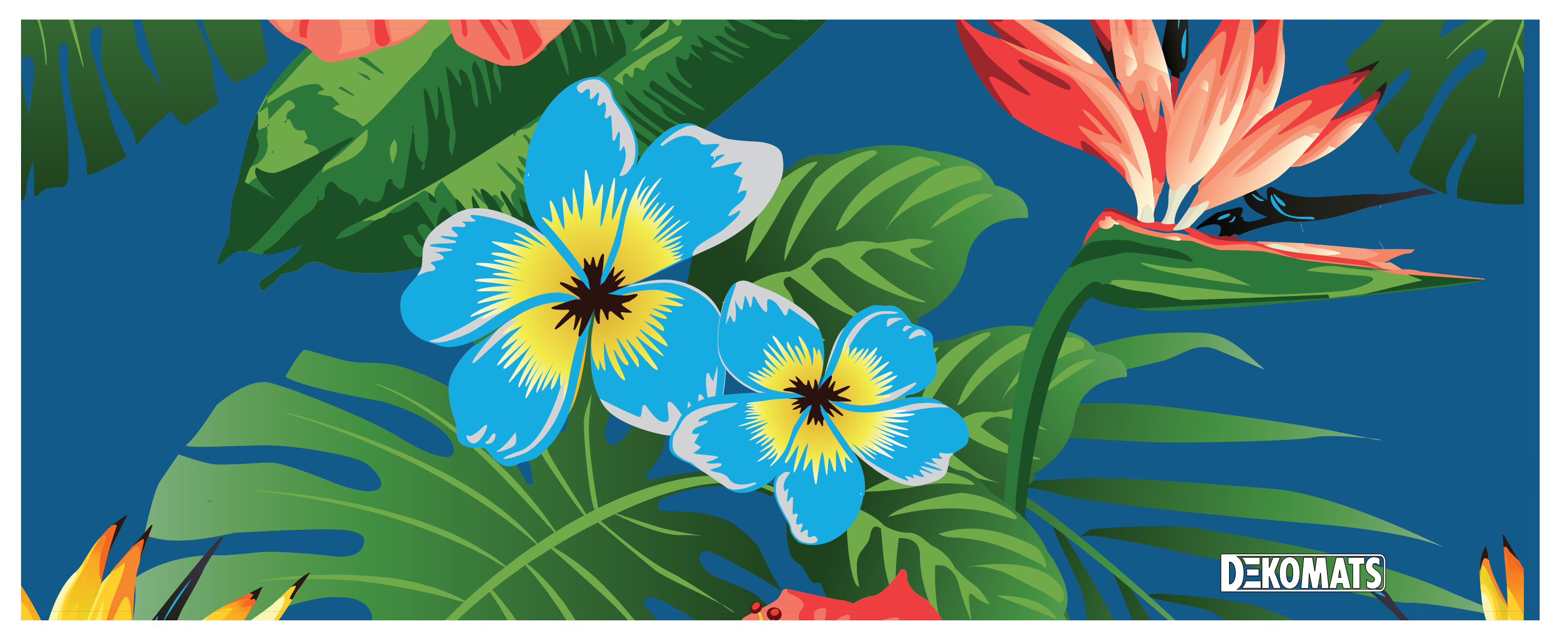 Color Adjusted Tropical Hibiscus D5 Front and Rear Mat