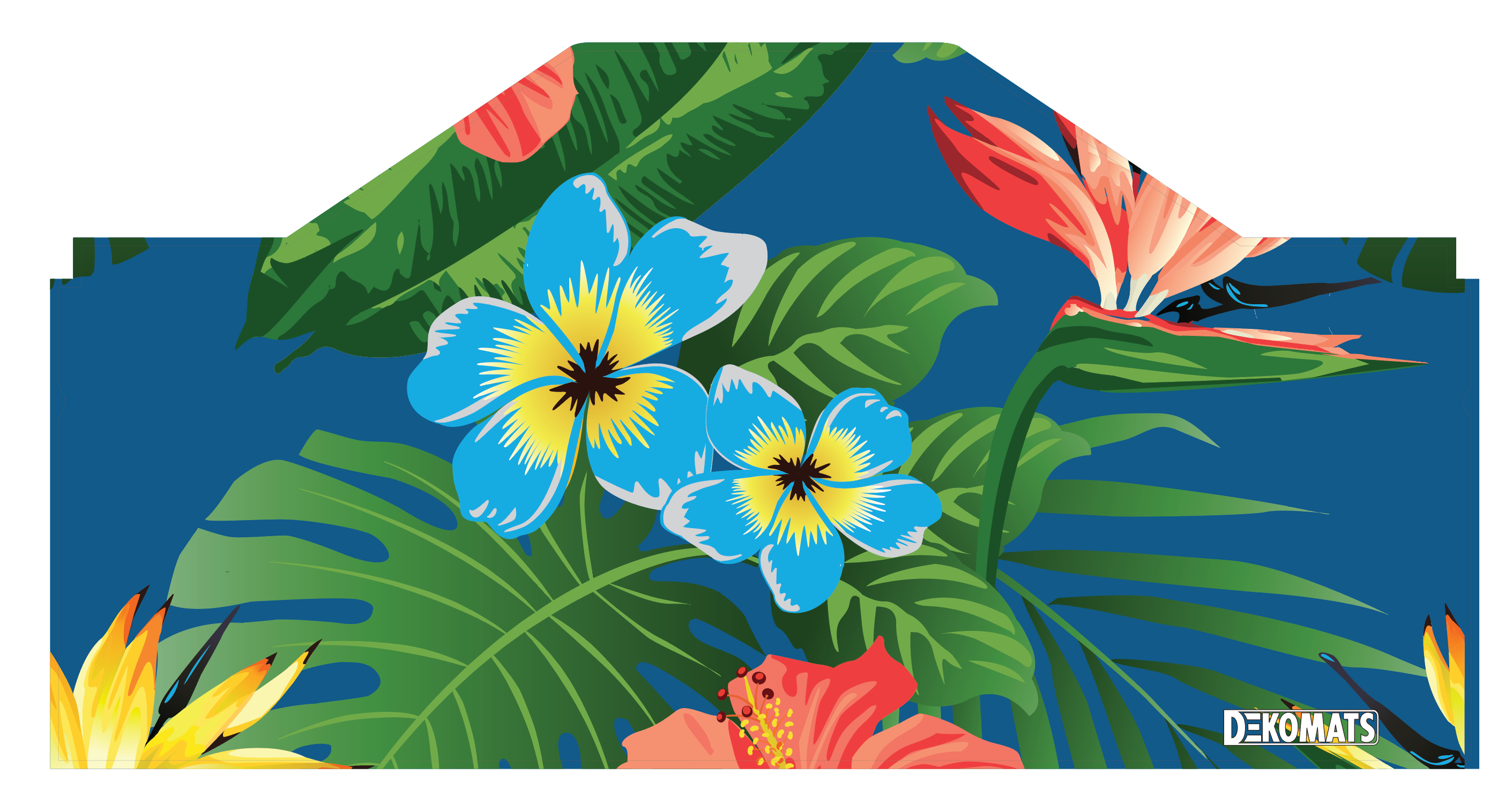 Color Adjusted Tropical Hibiscus D5 Front and Rear Mat