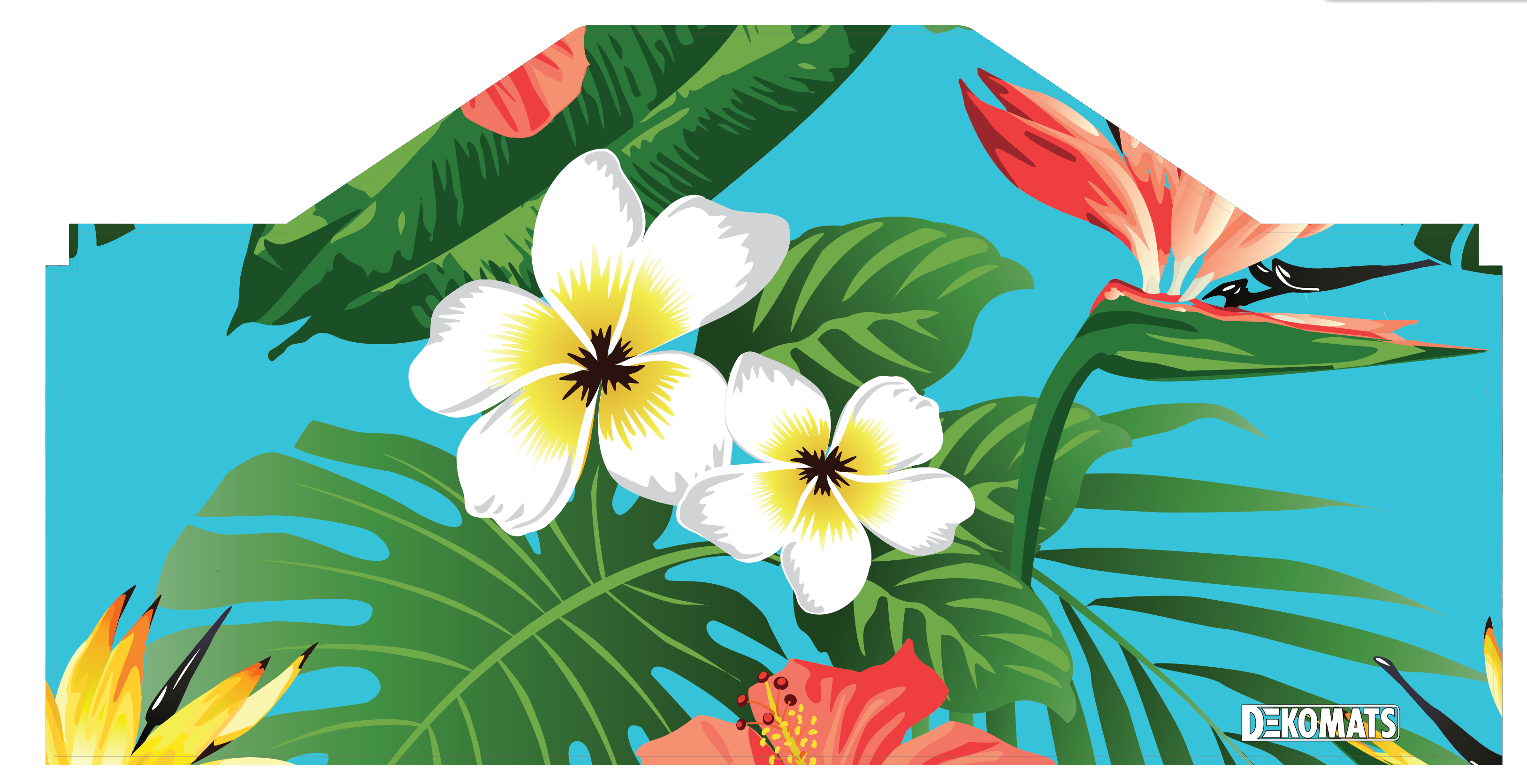 Sky Blue Tropical Hibiscus D5 Front Mat