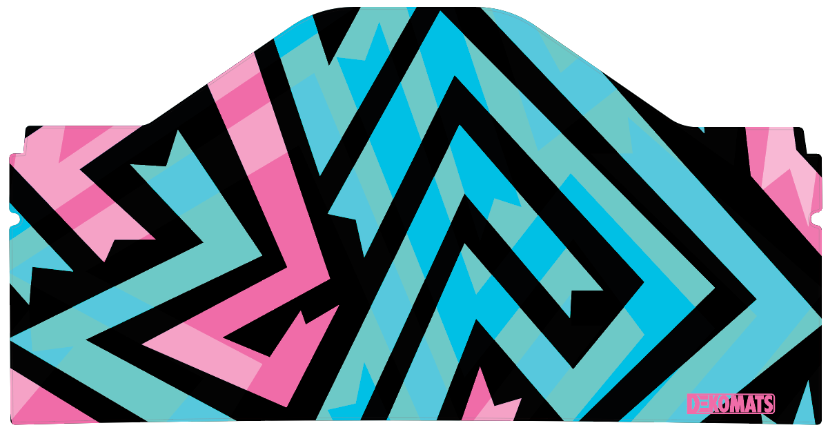 Custom Evolution D5 Mats - Pink / Teal Graffiti - Front and back mat