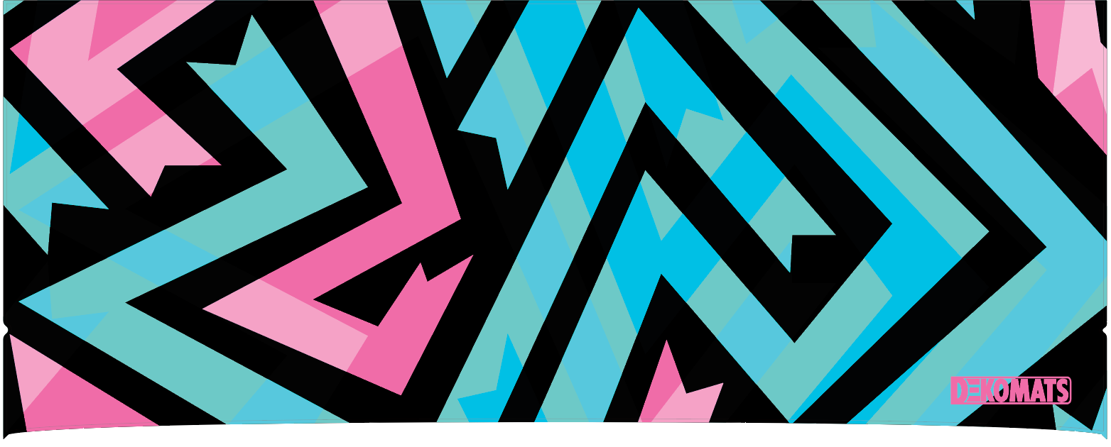 Custom Evolution D5 Mats - Pink / Teal Graffiti - Front and back mat