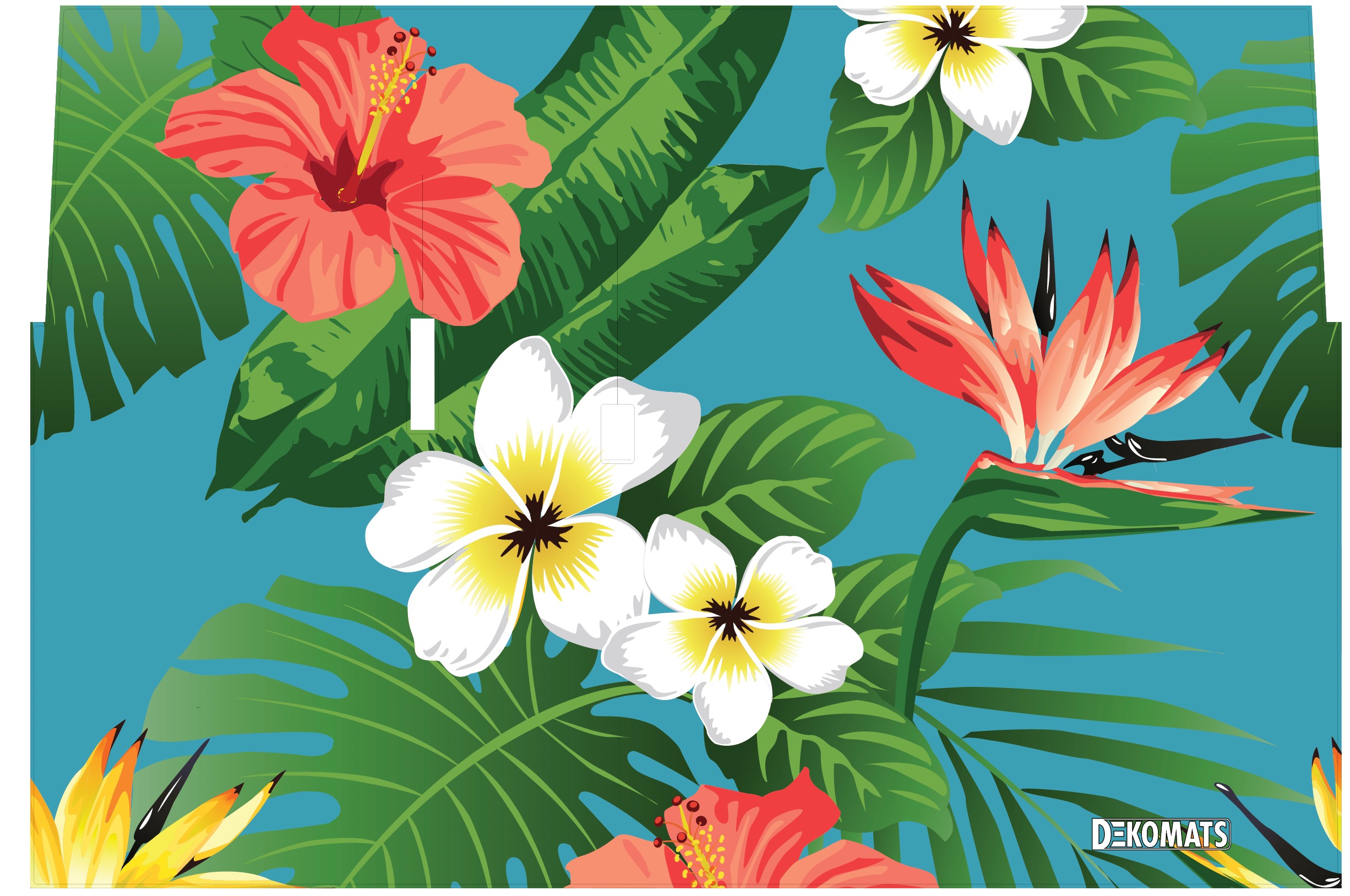 Color Adjusted Tropical Hibiscus Mats Front & Rear Step
