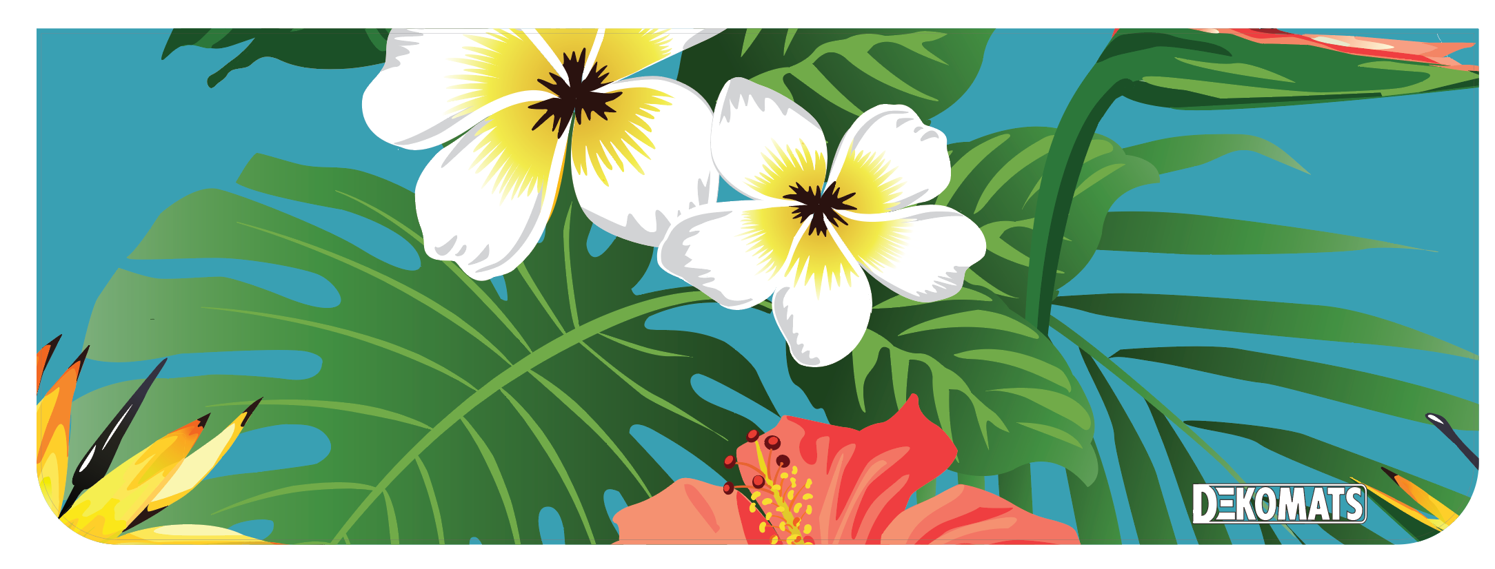 Color Adjusted Tropical Hibiscus Mats Front & Rear Step