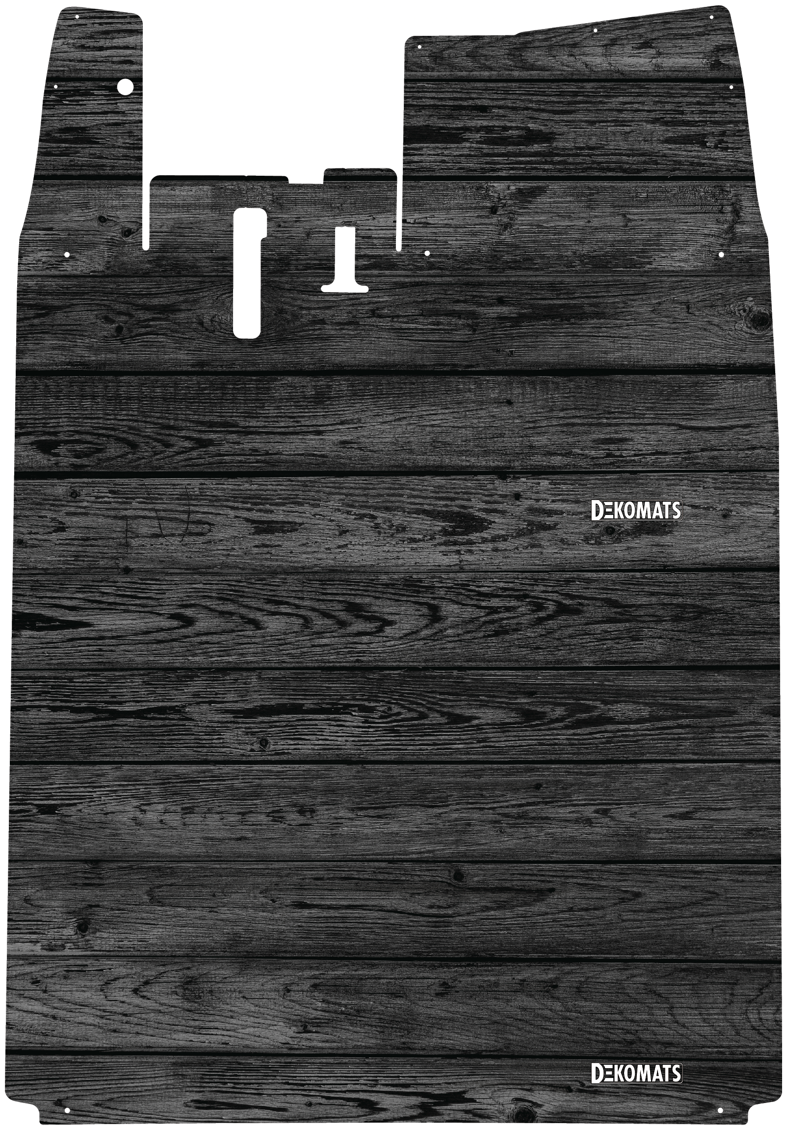 Custom 6 Passenger Black Wood Mat.