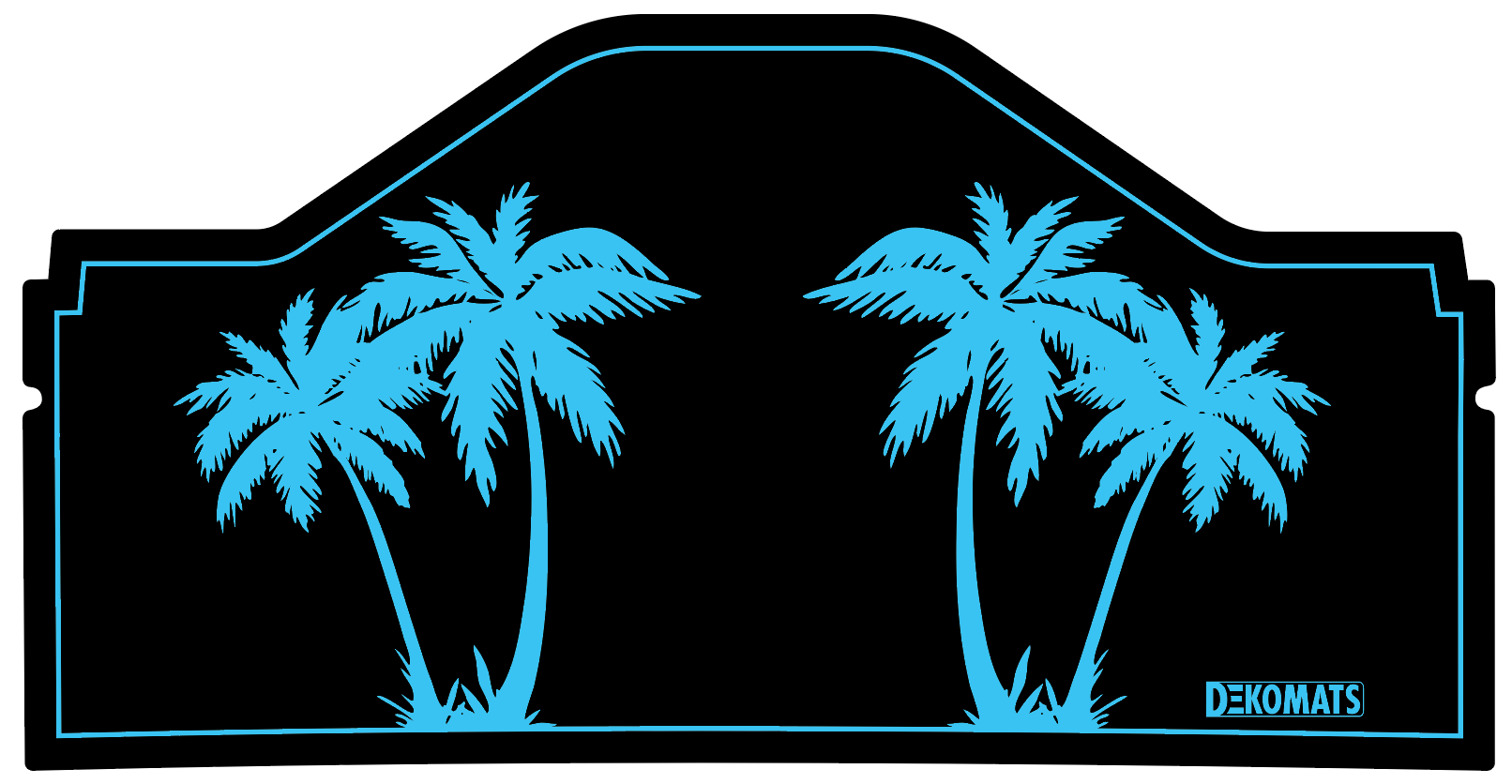 Custom Evolution D5 - Light Blue Palm Trees / Turtles - Front and Rear Mat