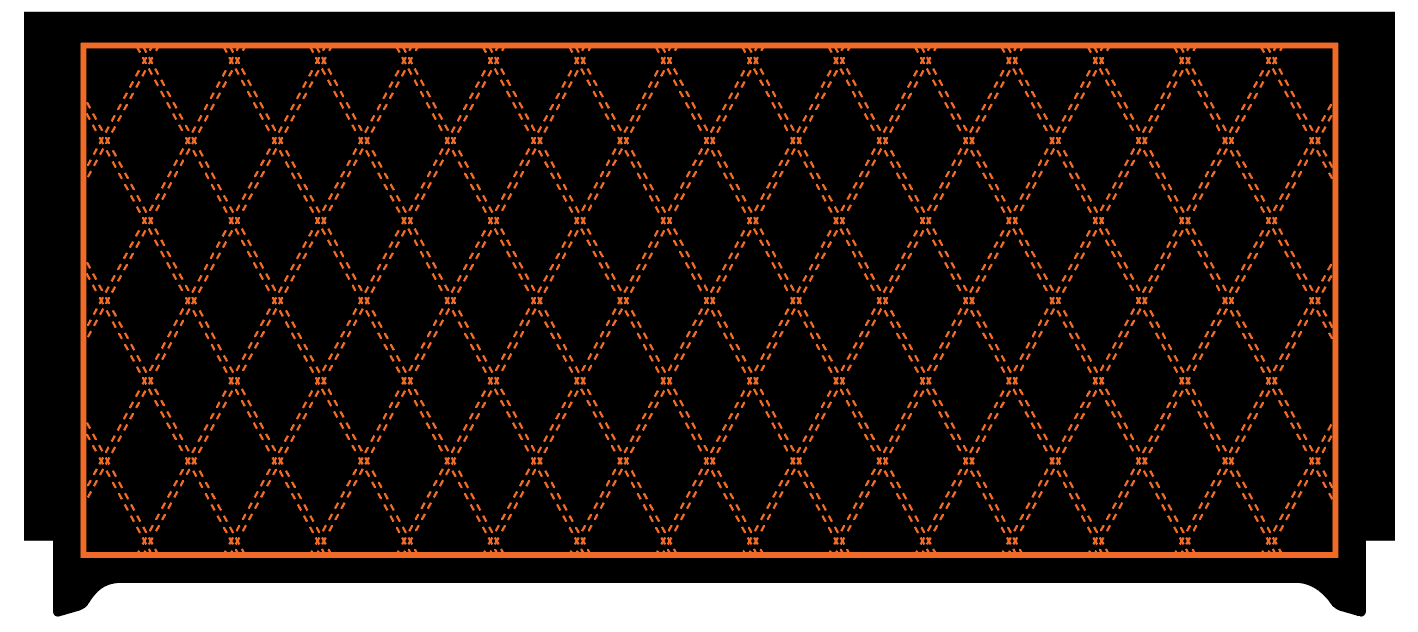 Custom Orange Diamond Stitches  - 2025 Denago XL - (2 mats)